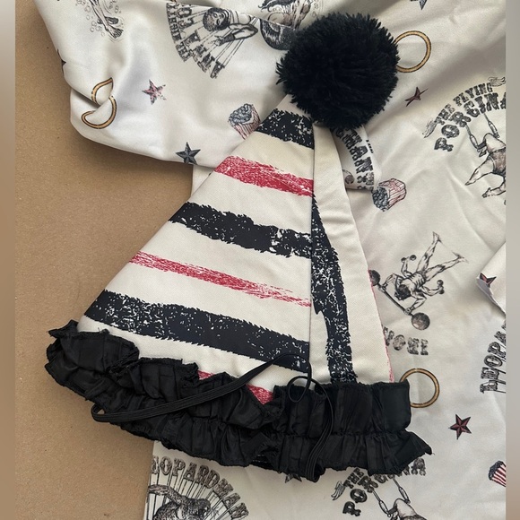 Clown Top & Hat Bundle Graphic Long Sleeve CALIFORNIA COSTUMES SIZE MEDIUM - Picture 7 of 7